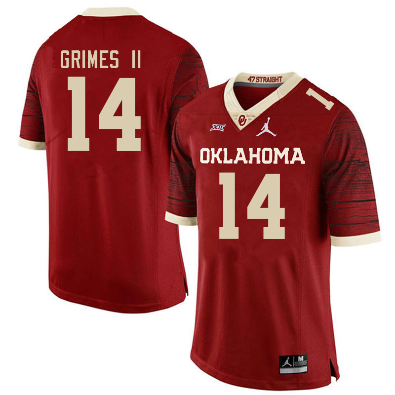 Oklahoma Sooners #14 Reggie Grimes II College Football Jerseys Stitched-Retro